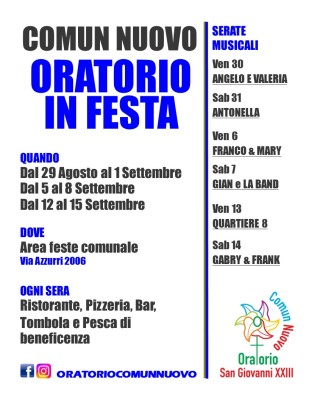 ORATORIO IN FESTA