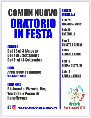 ORATORIO IN FESTA